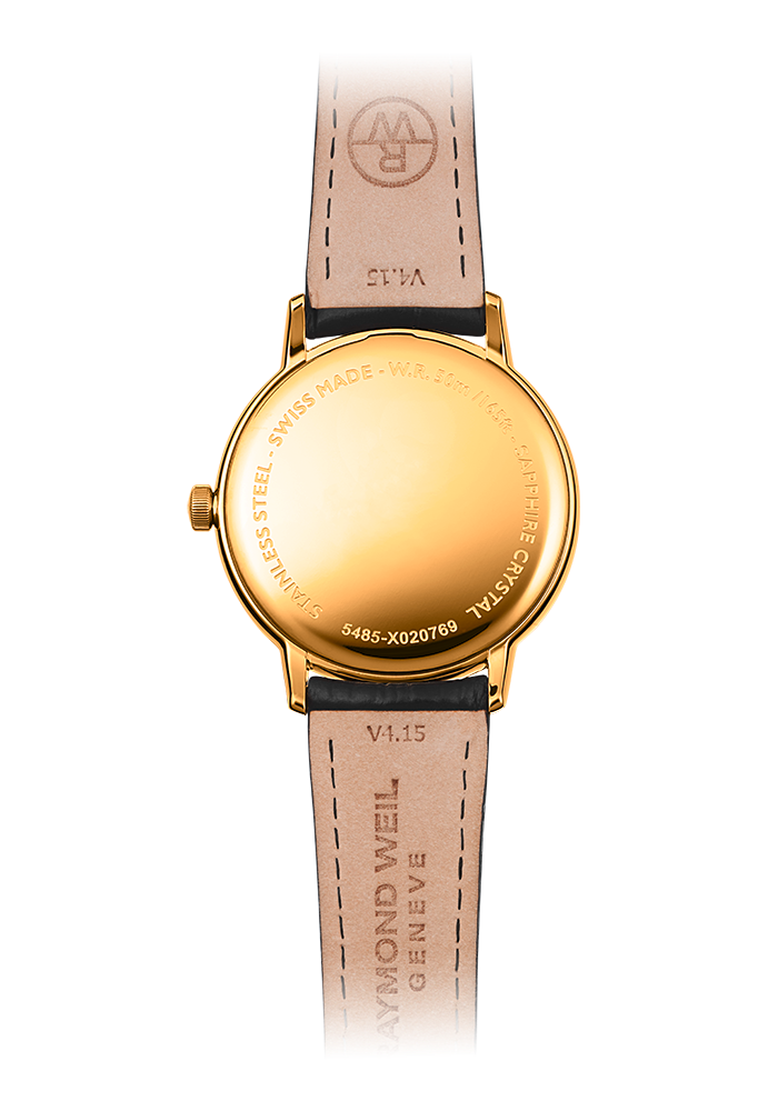 Raymond Weil Toccata White Dial PVD Gold Plated Mens Quartz Watch 39mm 5485-PC-00300