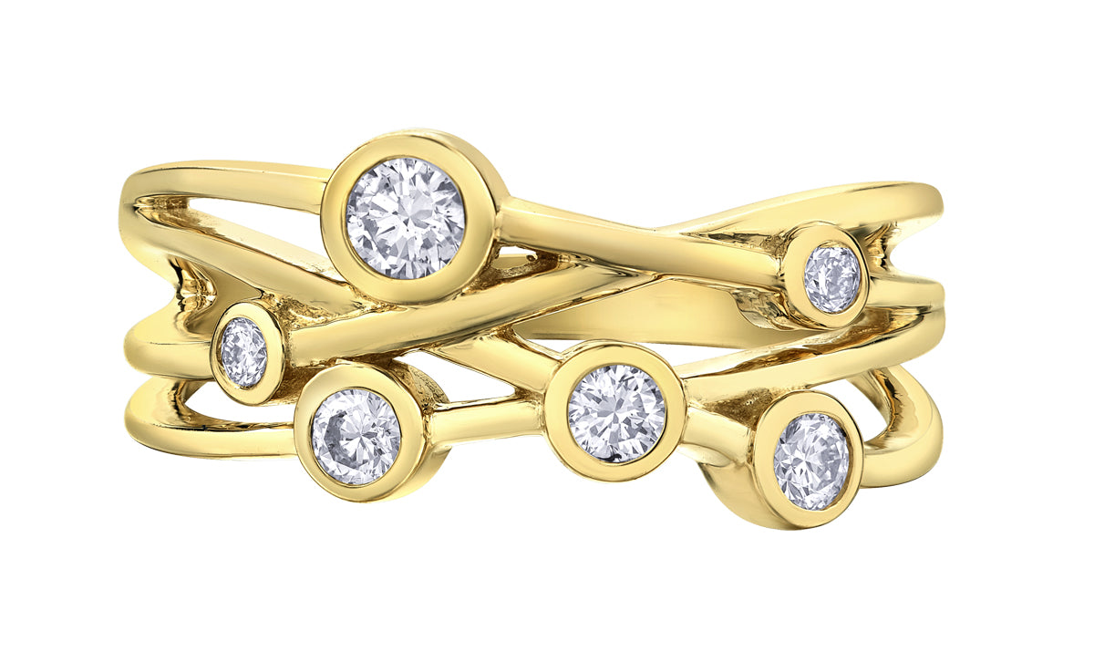 18ct Gold Diamond Set Bubble Dress Ring