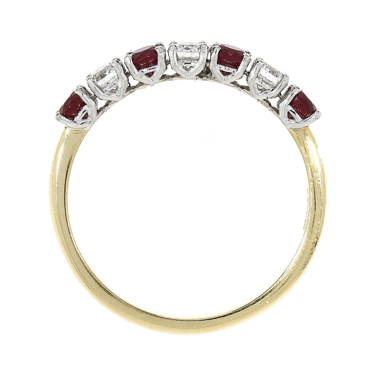 18ct Gold Ruby & Diamond Set Half Eternity Ring