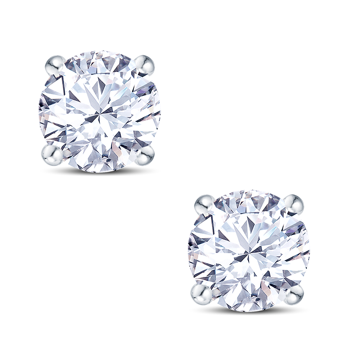 18ct White Gold 4 Claw Set 0.50ct Diamond Stud Earrings