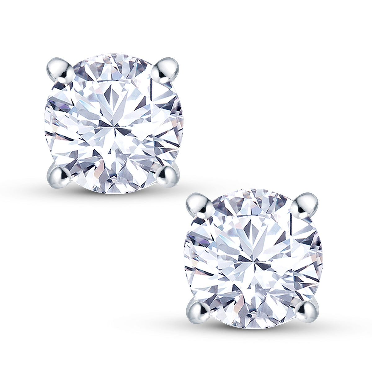 18ct White Gold 4 Claw Set 0.60ct Diamond Stud Earrings