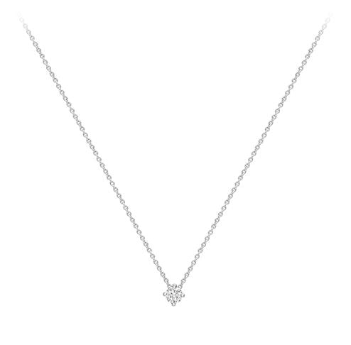 18ct White Gold Claw Set 0.05ct Diamond Slider Pendant Necklace