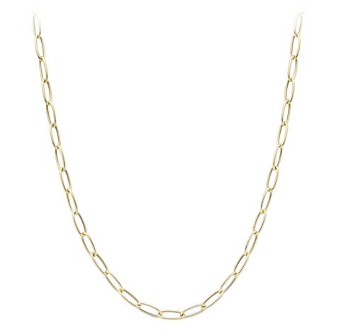 9ct Gold Elongated Oval Link 18" Necklace
