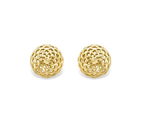 9ct Gold Openwork Filigree Stud Earrings