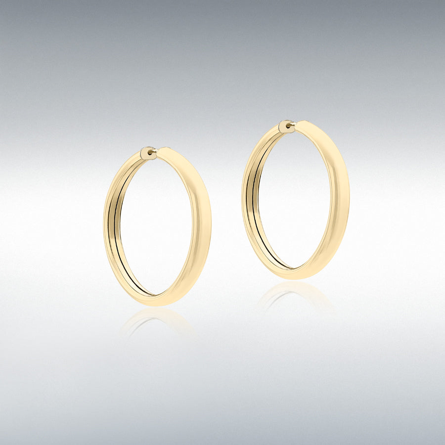 9ct Gold Plain Polished 30mm Hoop Earrings