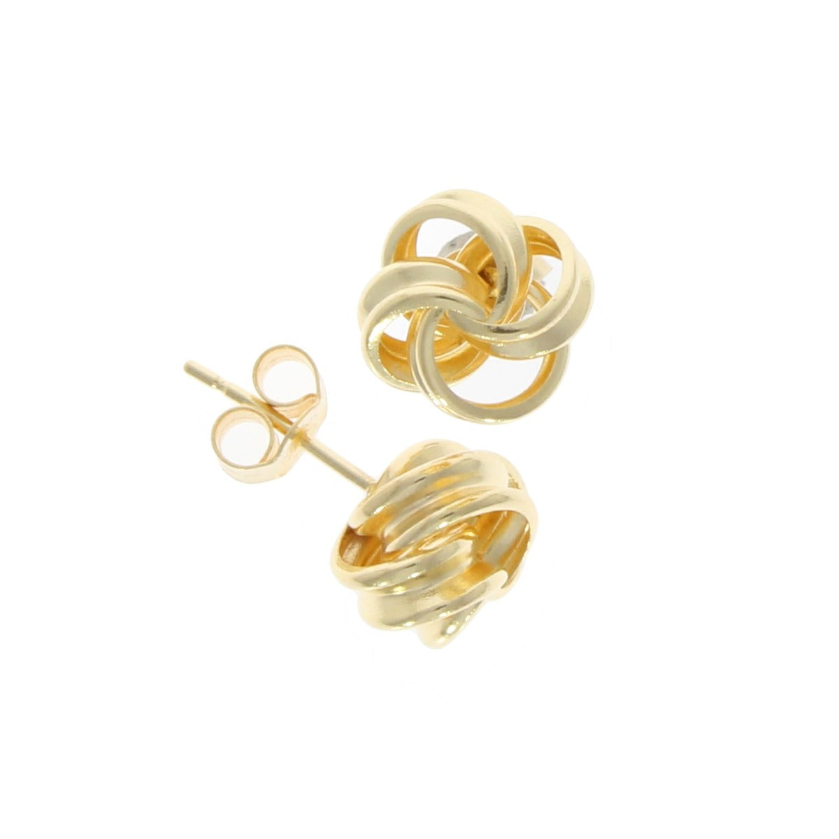 9ct Gold Ribbon Loop Knot Stud Earrings