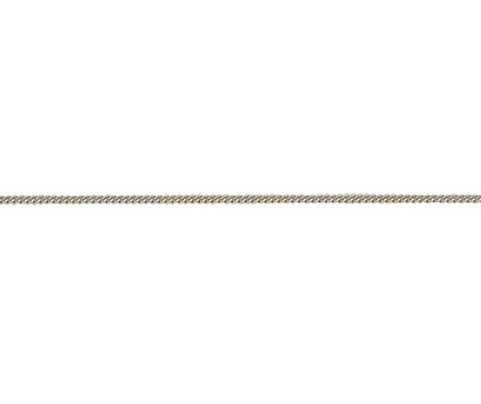 9ct White Gold Filed Curb Chain Link 18" Necklace