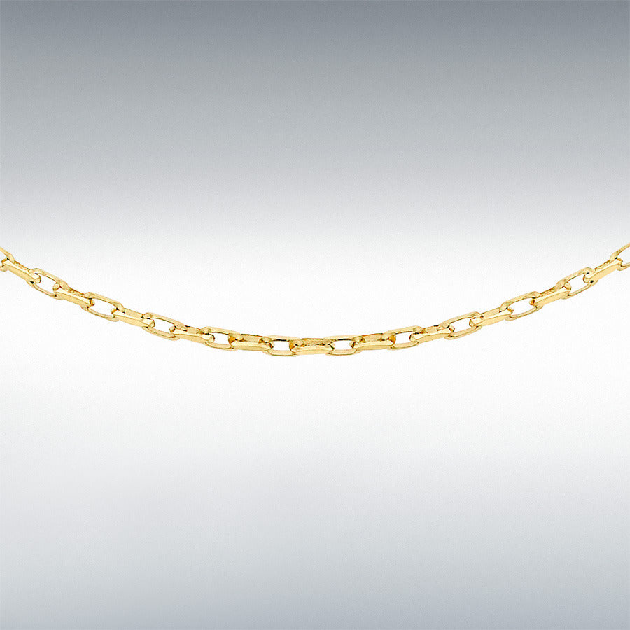 9ct Yellow Gold Diamond Cut Belcher Chain Link 18" Necklace