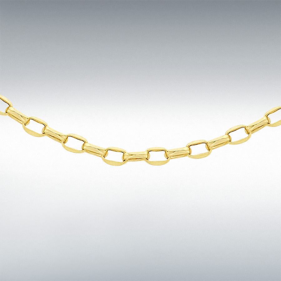 9ct Yellow Gold Diamond Cut Belcher Chain Link 18" Necklace
