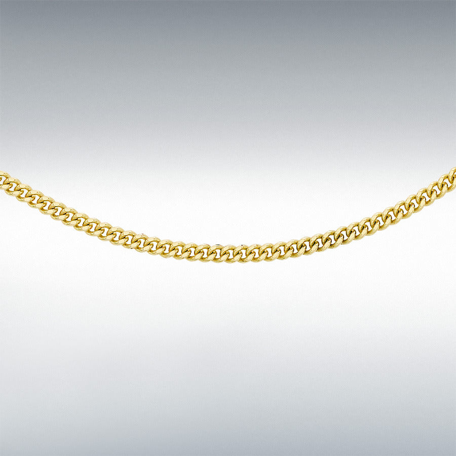 9ct Yellow Gold Diamond Cut Curb Chain Link 20" Necklace