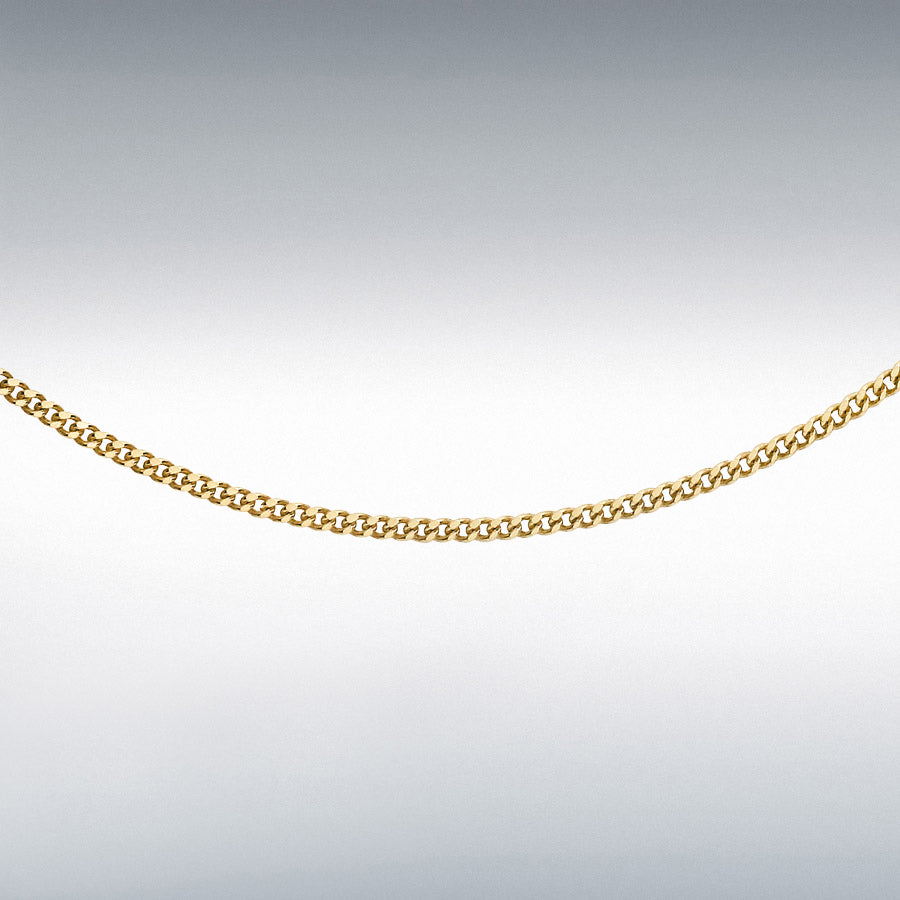 9ct Yellow Gold Diamond Cut Curb Chain Link 22" Necklace
