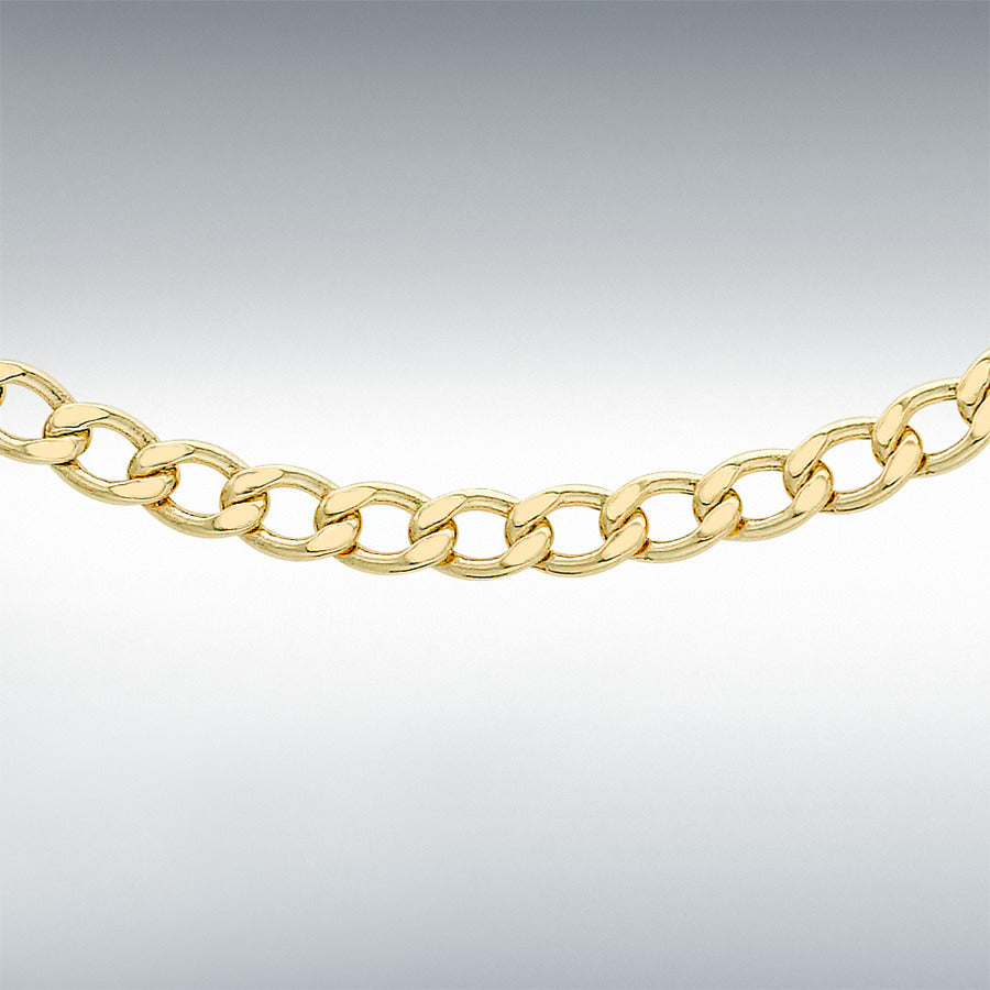 9ct Yellow Gold Flat Curb Chain Link 18" Necklace