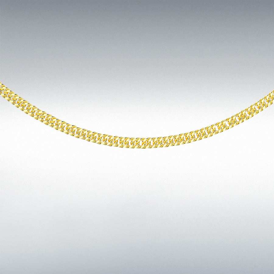 9ct Yellow Gold Hollow Triple Curb Chain Link 18" Necklace
