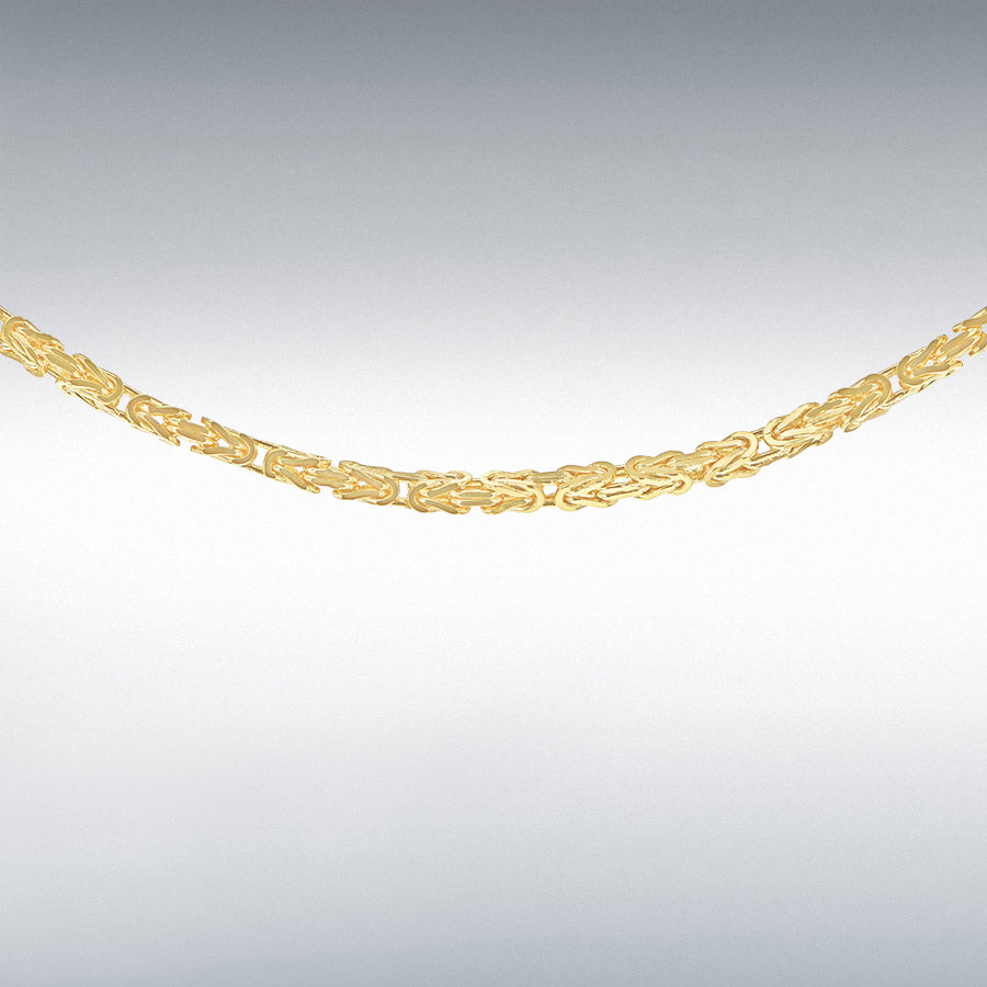 9ct Yellow Gold Mini Square Byzantine Link 18" Necklace