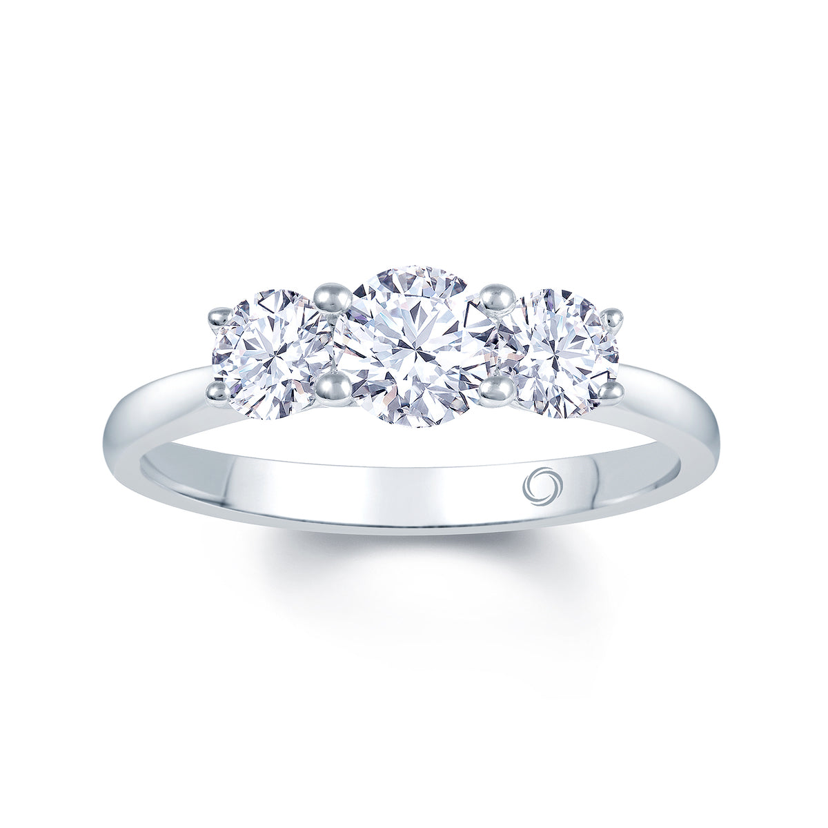 Platinum Graduated Three Stone Diamond 1.00ct Claw Set Trilogy Ring