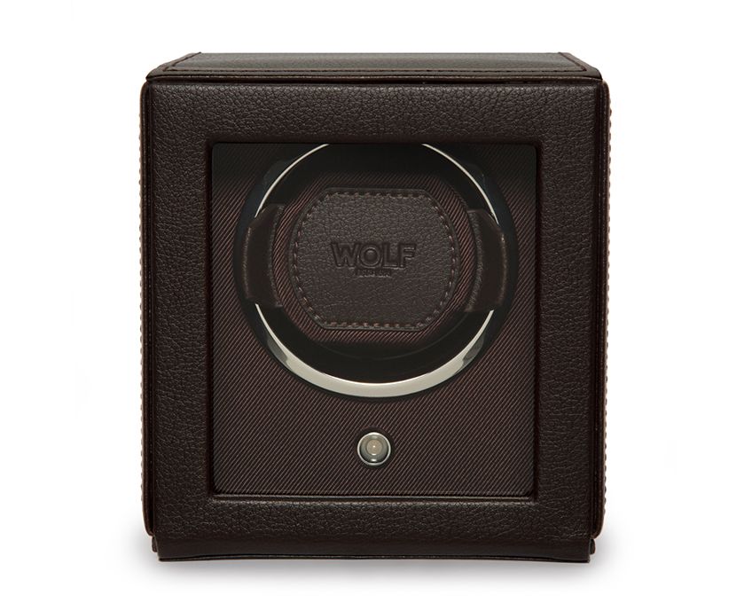 WOLF Brown Cub Single Winder with Cover Watch Winding Box 461106