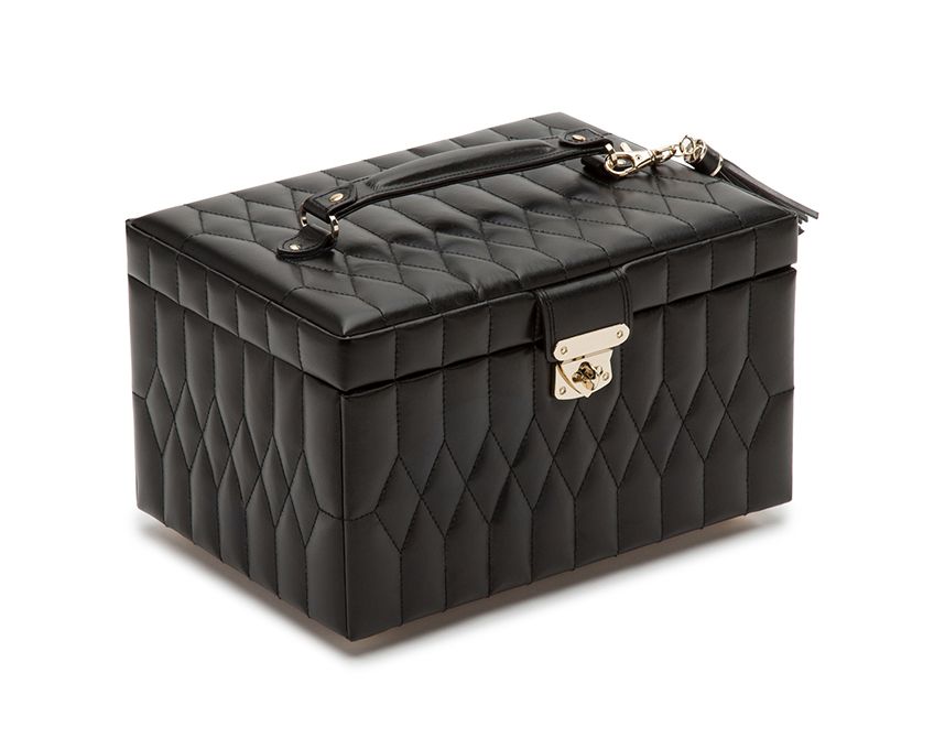 WOLF Caroline Black Medium Jewellery Box & Travel Case 329771