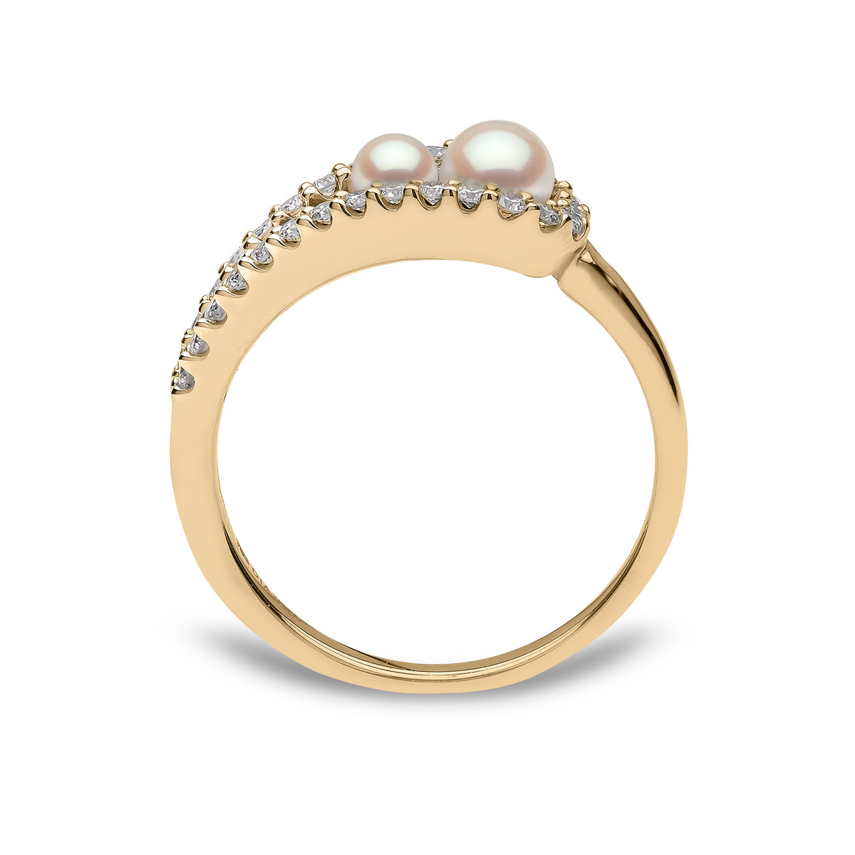 YOKO London Sleek 18ct Gold, Pearl & Diamond Set Ring