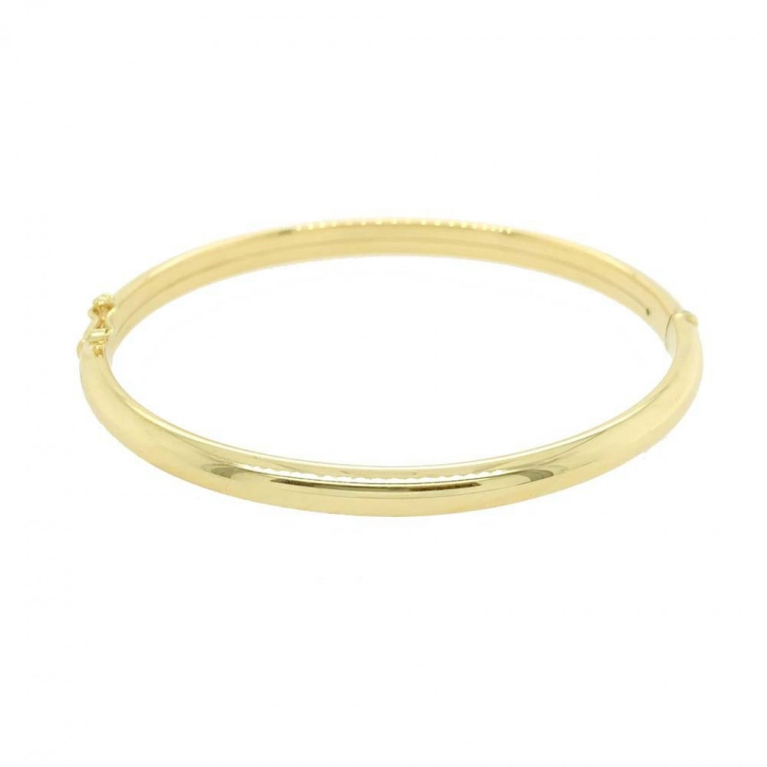 9ct Gold Oval Curved Hinged Bangle