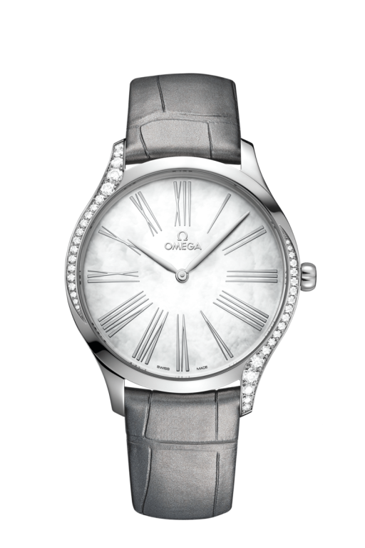Omega De Ville Trésor Mother-of-Pearl Dial Diamond Set Stainless Steel Womens Quartz Watch 42818396005001