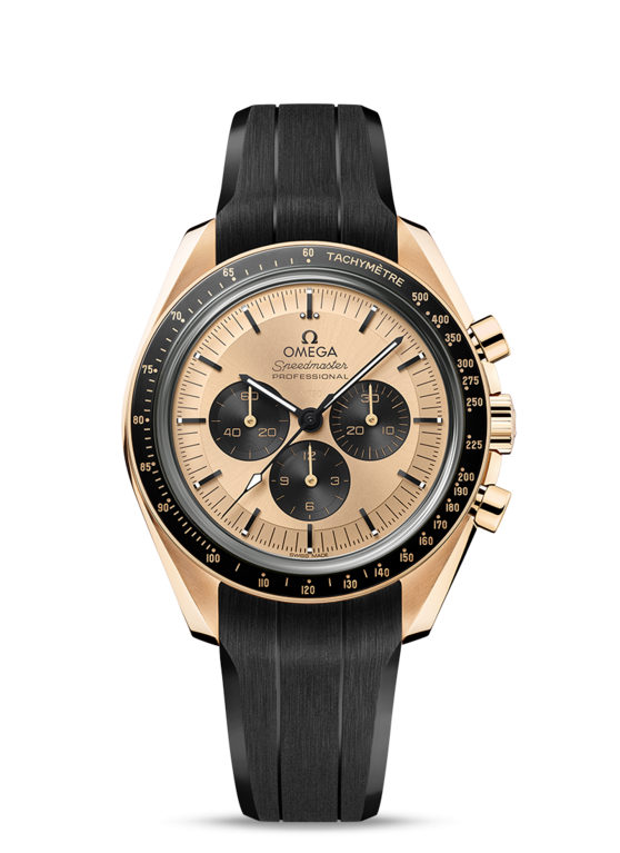 Omega Speedmaster Moonwatch Professional Co-Axial Master Chronometer 18ct Gold Chronograph Wristwatch 31062425099001 NEW RRP £30,600