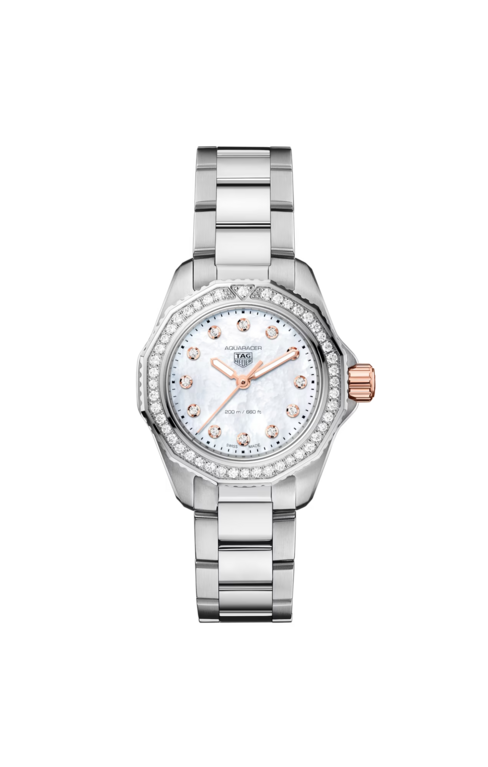 TAG Heuer Aquaracer Professional 200 Mother of Pearl Dial Stainless Steel Diamond Set Womens Quartz Watch WBP1451.BA0622
