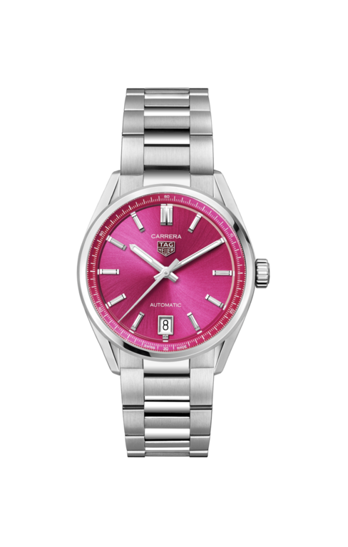 TAG Heuer Carrera Calibre 7 Pink Dial  Stainless Steel Womens Watch WBN2313.BA0001