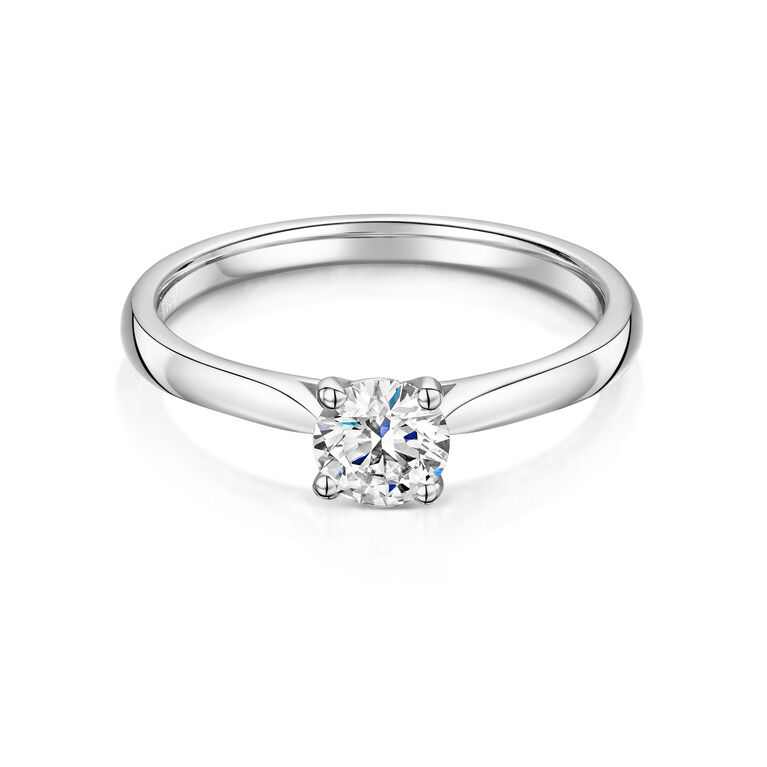 Platinum Solitaire 4 Claw Set 0.40ct Single Stone Diamond Ring