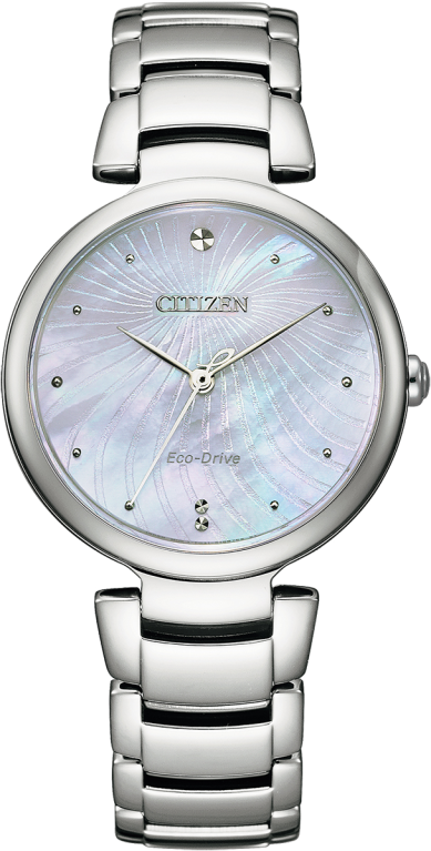 Citizen Eco-Drive Mother of Pearl Dial Stainless Steel Womens Watch EM0850-80D