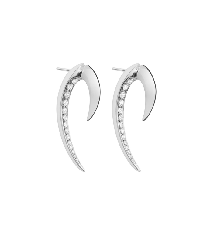 Shaune Leane 18ct White Gold Diamond Set Hook Fine Small Earrings HT003.WGWHEOS