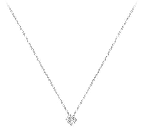 18ct White Gold Claw Set 0.14ct Diamond Slider Pendant Necklace