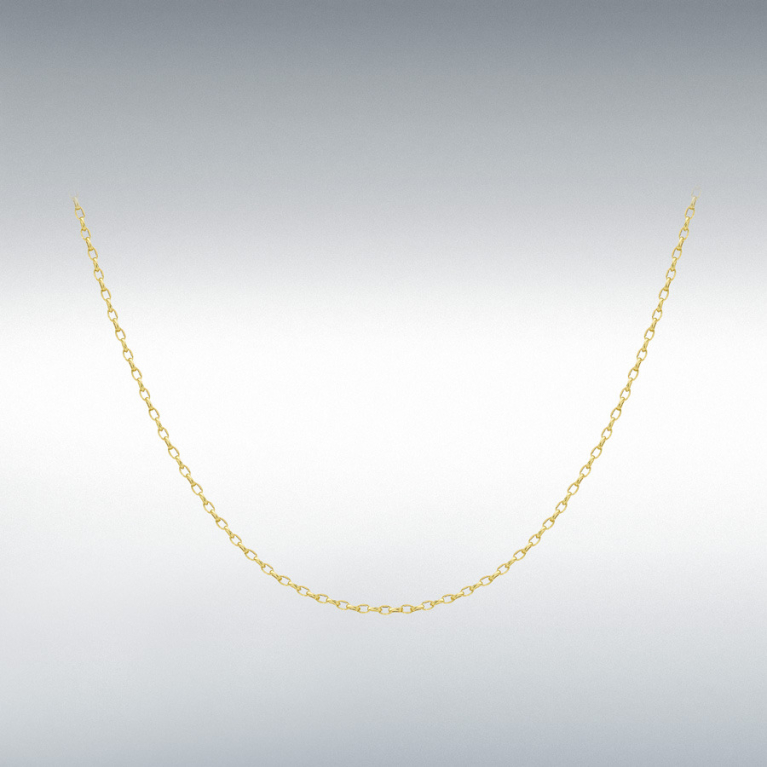 9ct Yellow Gold Diamond Cut Belcher Chain Link 18" Necklace