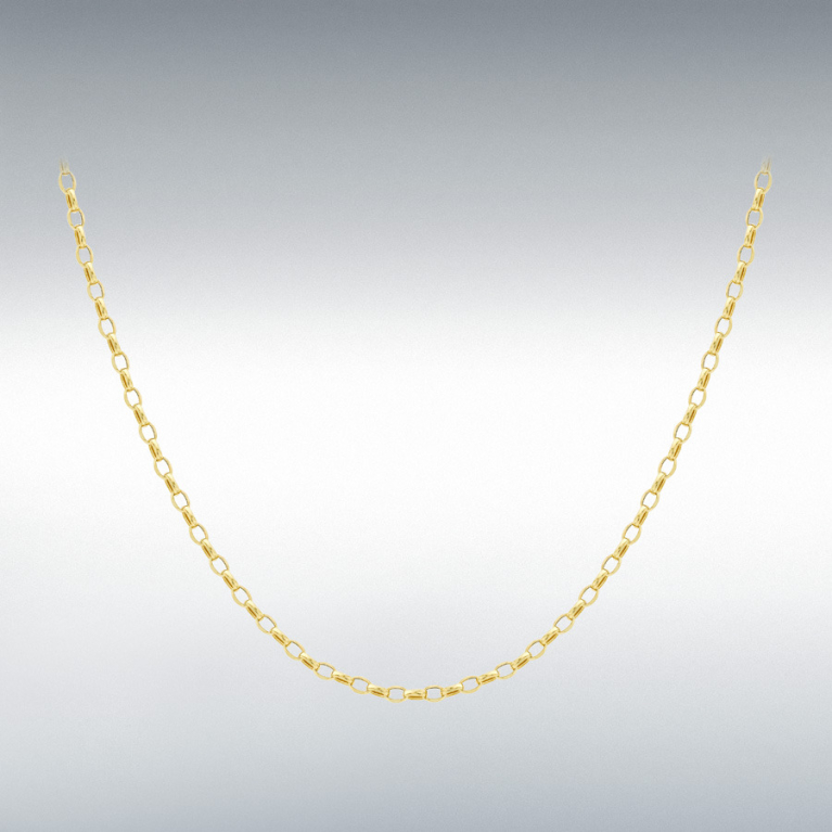 9ct Yellow Gold Hollow Belcher Chain Link 20" Necklace