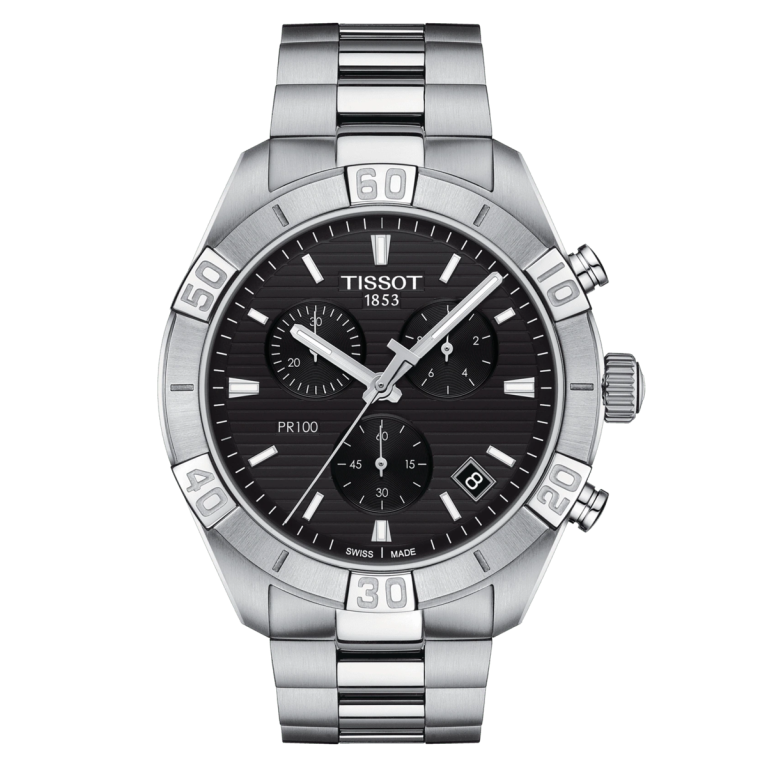 Tissot PR 100 Sport Black Dial Stainless Steel Mens Quartz Chronograph Watch T1016171105100