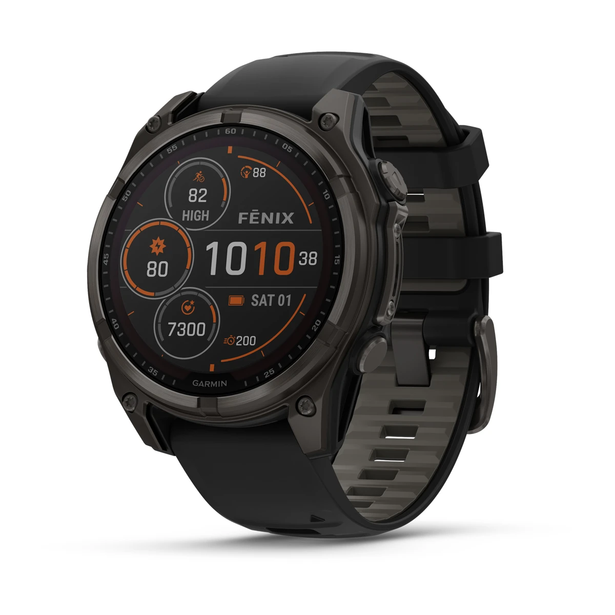 GARMIN fēnix 8 47mm Solar Sapphire Polymer & Carbon Grey DLC Titanium Smartwatch 010-02906-11