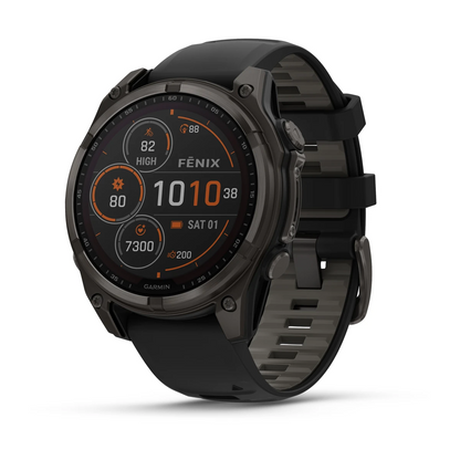 GARMIN fēnix 8 47mm Solar Sapphire Polymer & Carbon Grey DLC Titanium Smartwatch 010-02906-11