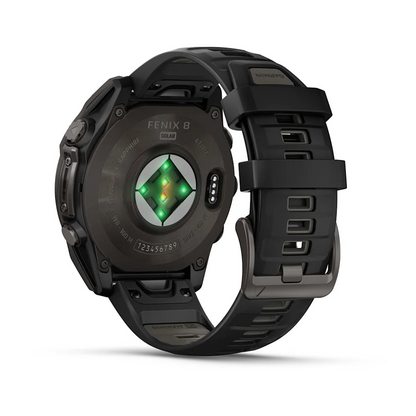 GARMIN fēnix 8 47mm Solar Sapphire Polymer & Carbon Grey DLC Titanium Smartwatch 010-02906-11