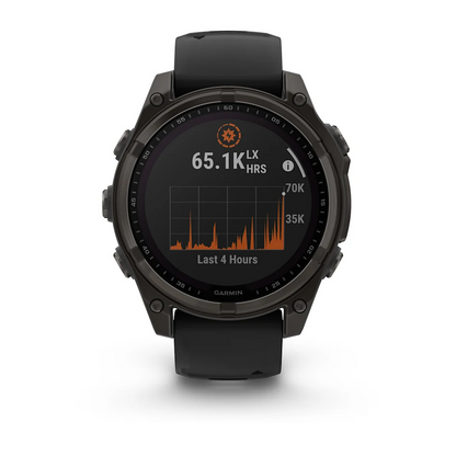 GARMIN fēnix 8 47mm Solar Sapphire Polymer & Carbon Grey DLC Titanium Smartwatch 010-02906-11