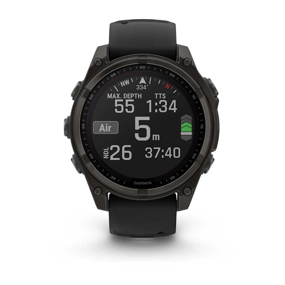 GARMIN fēnix 8 47mm Solar Sapphire Polymer & Carbon Grey DLC Titanium Smartwatch 010-02906-11