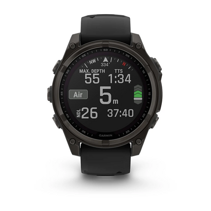 GARMIN fēnix 8 47mm Solar Sapphire Polymer & Carbon Grey DLC Titanium Smartwatch 010-02906-11
