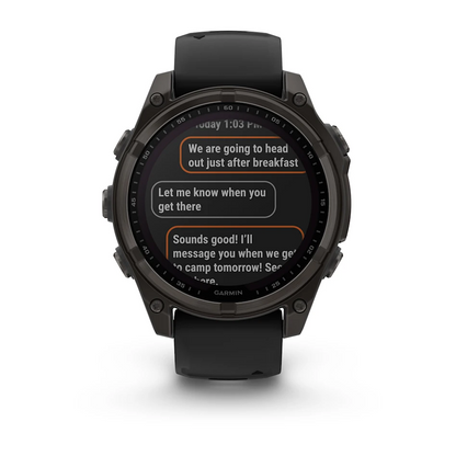 GARMIN fēnix 8 47mm Solar Sapphire Polymer & Carbon Grey DLC Titanium Smartwatch 010-02906-11