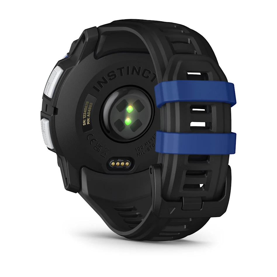 GARMIN Instinct 3 50mm Solar Whitestone Black & Bolt Blue Polymer Smartwatch 010-02935-03