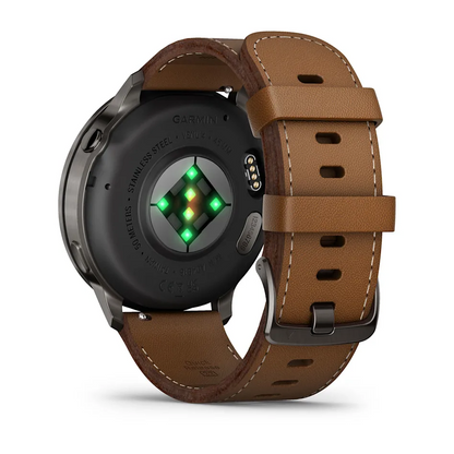 GARMIN Venu 4 45mm AMOLED Slate Polymer Smartwatch with Silicone & Leather Straps 010-03014-03