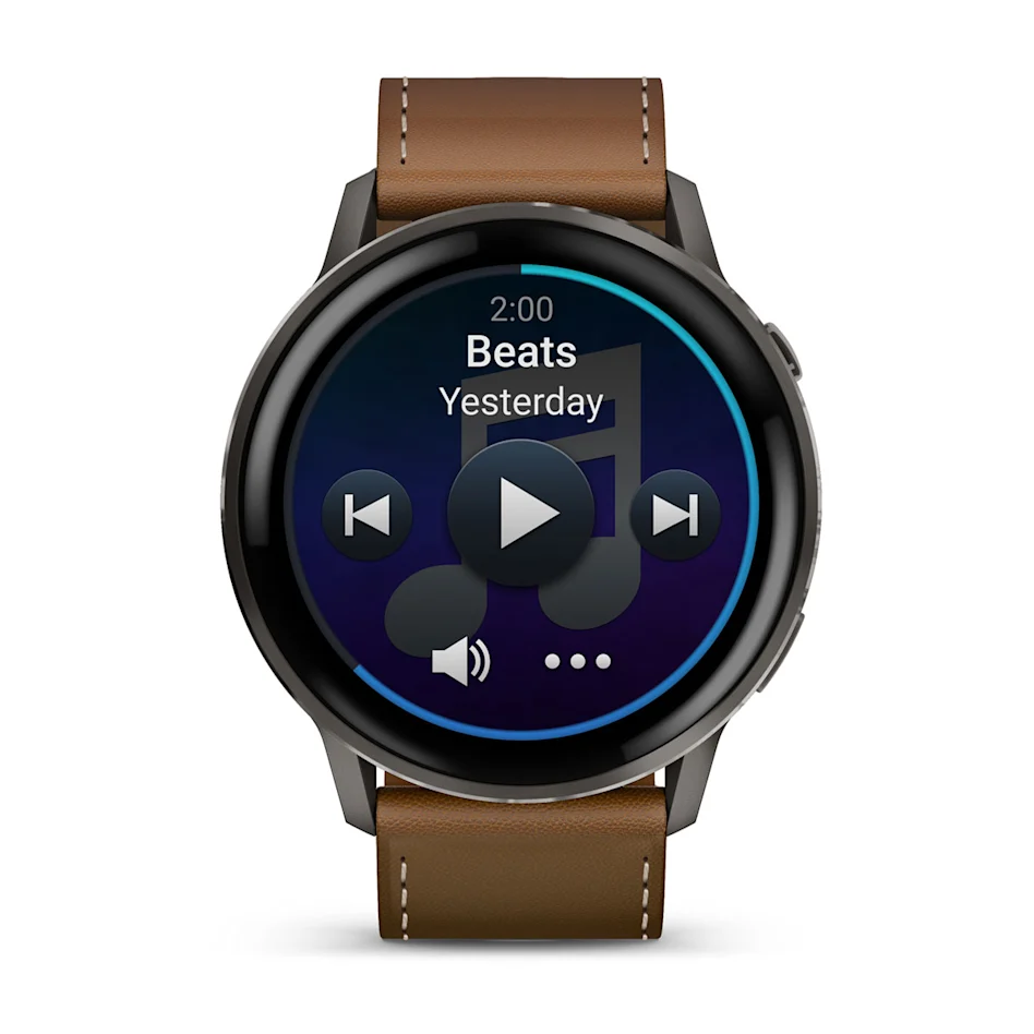 GARMIN Venu 4 45mm AMOLED Slate Polymer Smartwatch with Silicone & Leather Straps 010-03014-03