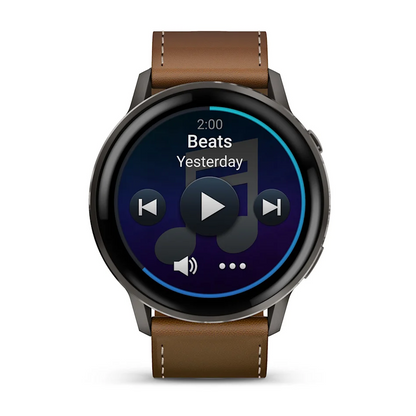 GARMIN Venu 4 45mm AMOLED Slate Polymer Smartwatch with Silicone & Leather Straps 010-03014-03