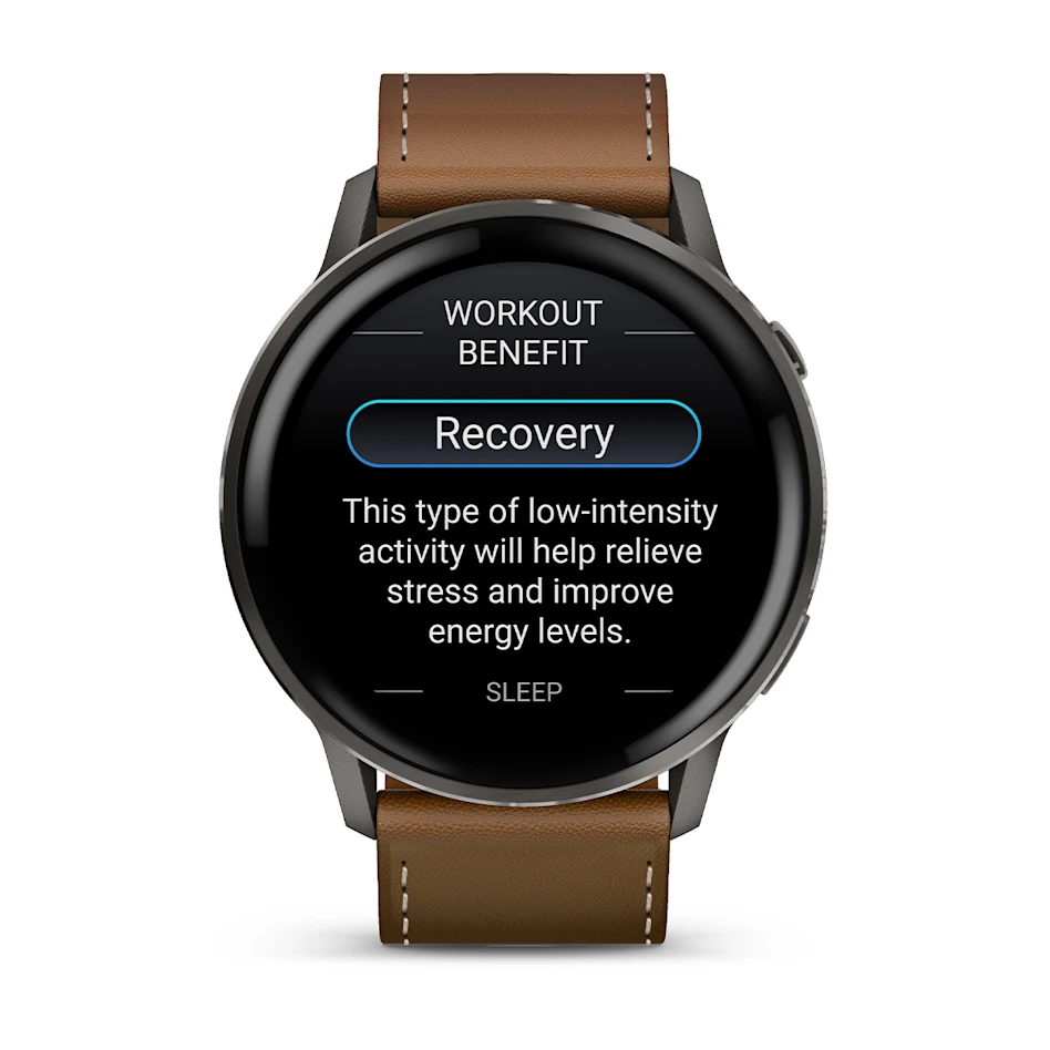 GARMIN Venu 4 45mm AMOLED Slate Polymer Smartwatch with Silicone & Leather Straps 010-03014-03