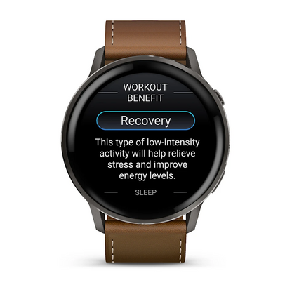 GARMIN Venu 4 45mm AMOLED Slate Polymer Smartwatch with Silicone & Leather Straps 010-03014-03