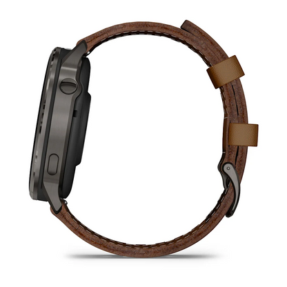 GARMIN Venu 4 45mm AMOLED Slate Polymer Smartwatch with Silicone & Leather Straps 010-03014-03