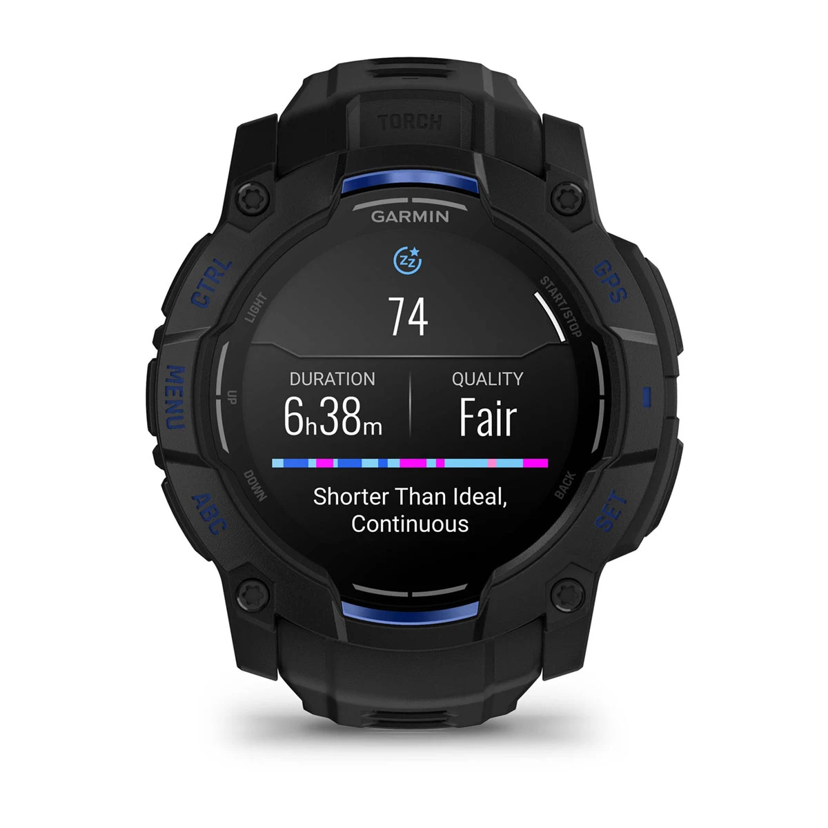 GARMIN Instinct 3 50mm AMOLED Black & Bolt Blue Polymer Smartwatch 010-03020-03