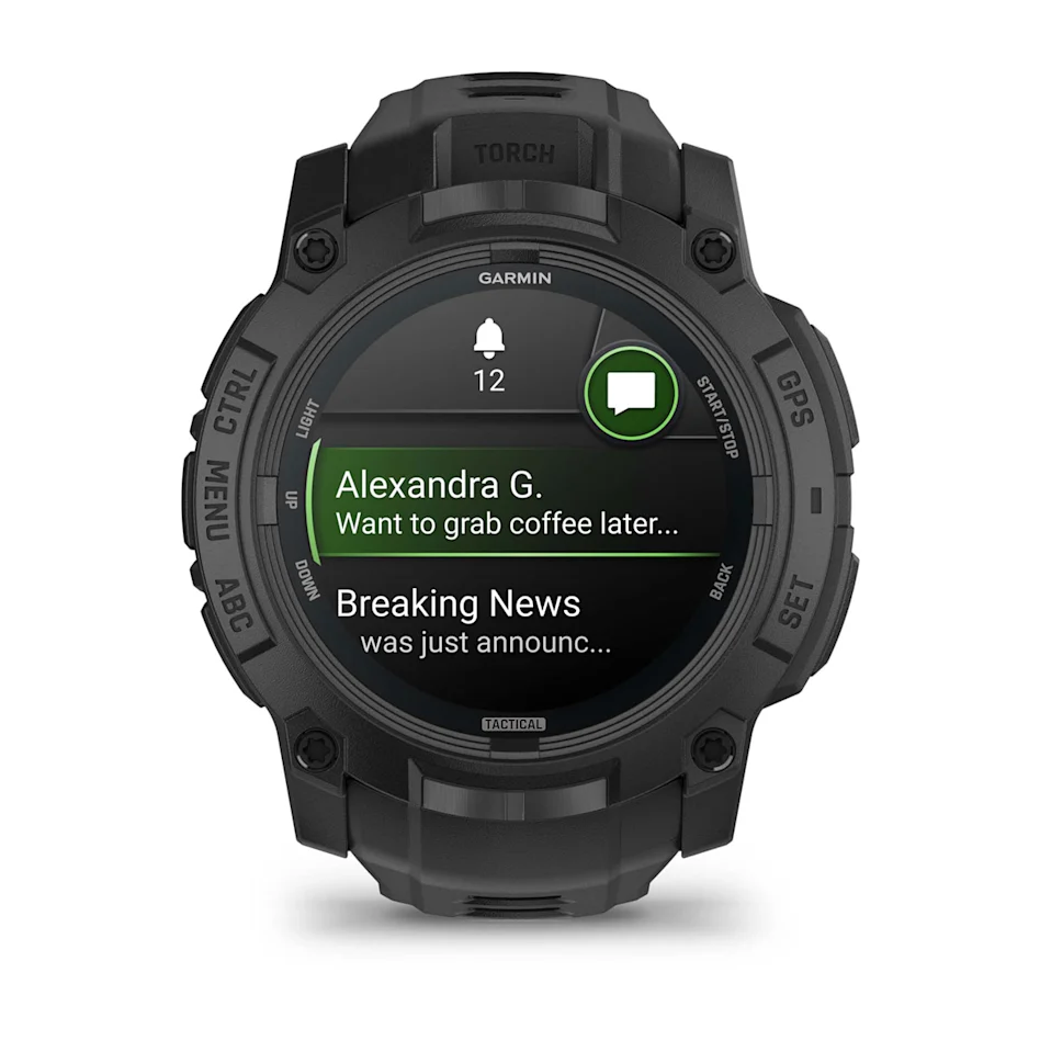 GARMIN Instinct 3 50mm AMOLED Black Polymer Tactical Edition Smartwatch 010-03020-50